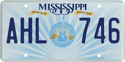 MS license plate AHL746