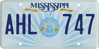 MS license plate AHL747
