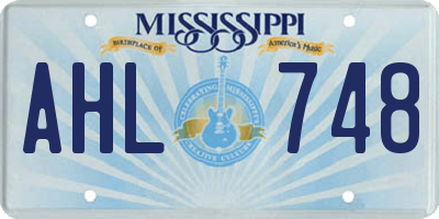 MS license plate AHL748