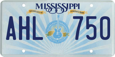 MS license plate AHL750