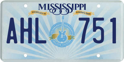 MS license plate AHL751