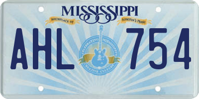MS license plate AHL754