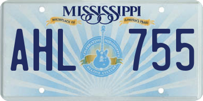 MS license plate AHL755