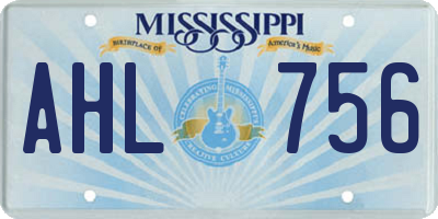 MS license plate AHL756