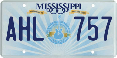 MS license plate AHL757