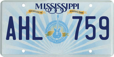 MS license plate AHL759