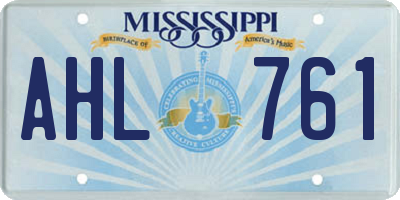 MS license plate AHL761