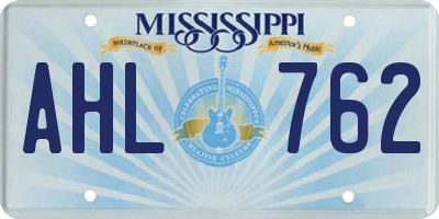 MS license plate AHL762