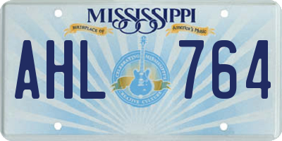 MS license plate AHL764