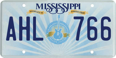 MS license plate AHL766