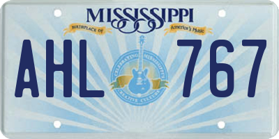 MS license plate AHL767