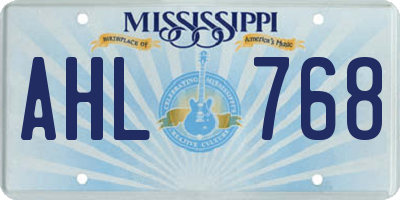 MS license plate AHL768