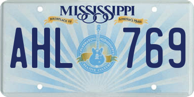 MS license plate AHL769