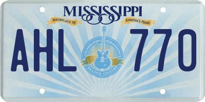 MS license plate AHL770