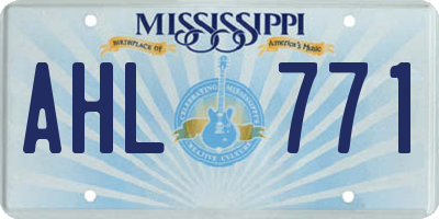 MS license plate AHL771