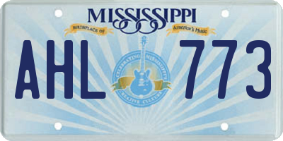 MS license plate AHL773