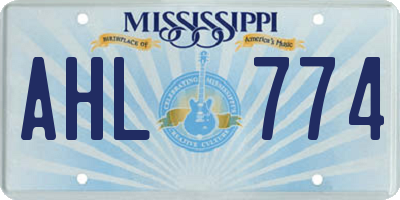 MS license plate AHL774