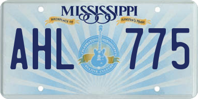 MS license plate AHL775