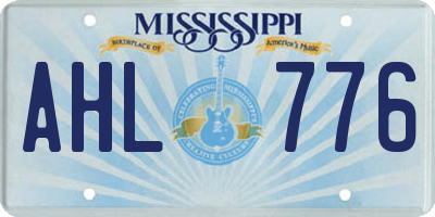 MS license plate AHL776