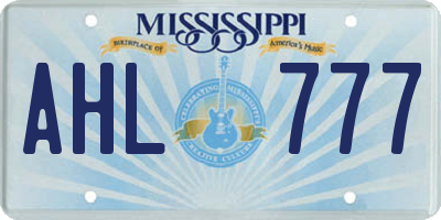 MS license plate AHL777