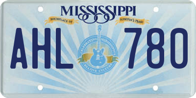 MS license plate AHL780