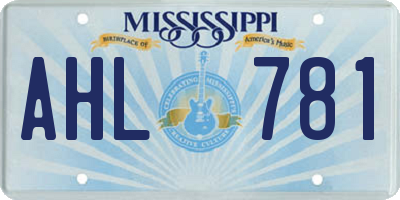 MS license plate AHL781