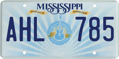 MS license plate AHL785