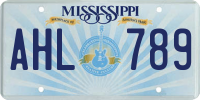 MS license plate AHL789