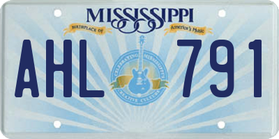 MS license plate AHL791