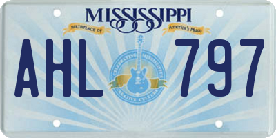 MS license plate AHL797