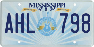 MS license plate AHL798