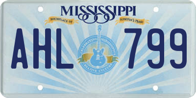 MS license plate AHL799