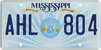 MS license plate AHL804