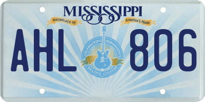 MS license plate AHL806