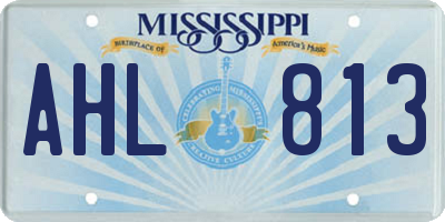 MS license plate AHL813
