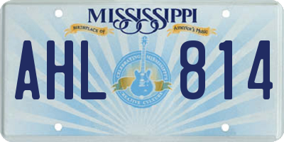 MS license plate AHL814
