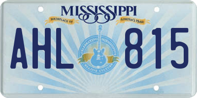 MS license plate AHL815