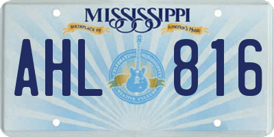 MS license plate AHL816