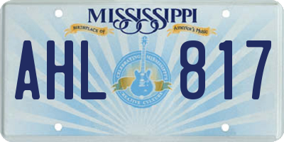 MS license plate AHL817