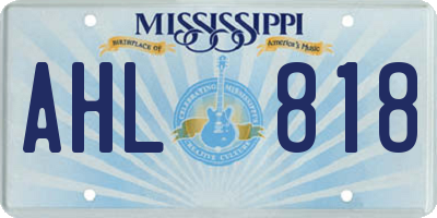 MS license plate AHL818