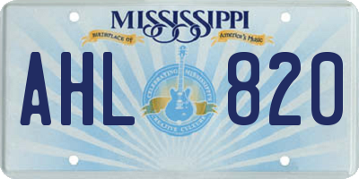 MS license plate AHL820