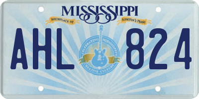 MS license plate AHL824