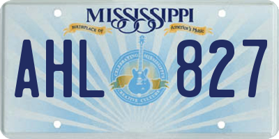 MS license plate AHL827