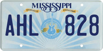 MS license plate AHL828