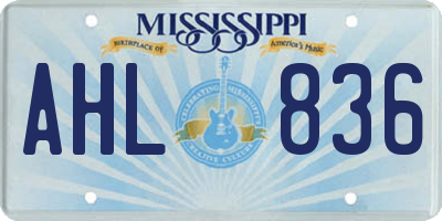 MS license plate AHL836