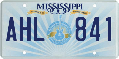 MS license plate AHL841