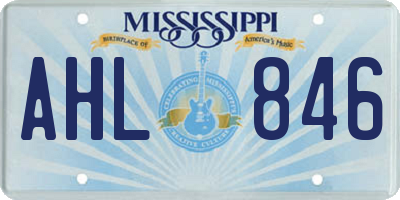 MS license plate AHL846