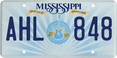 MS license plate AHL848