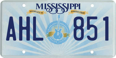 MS license plate AHL851