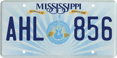 MS license plate AHL856